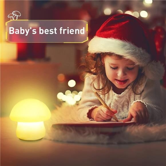 Mushroom Lamp, Rechargeable Mushroom Night Light, Multi-Color LED Mushroom - Picture 5 of 6